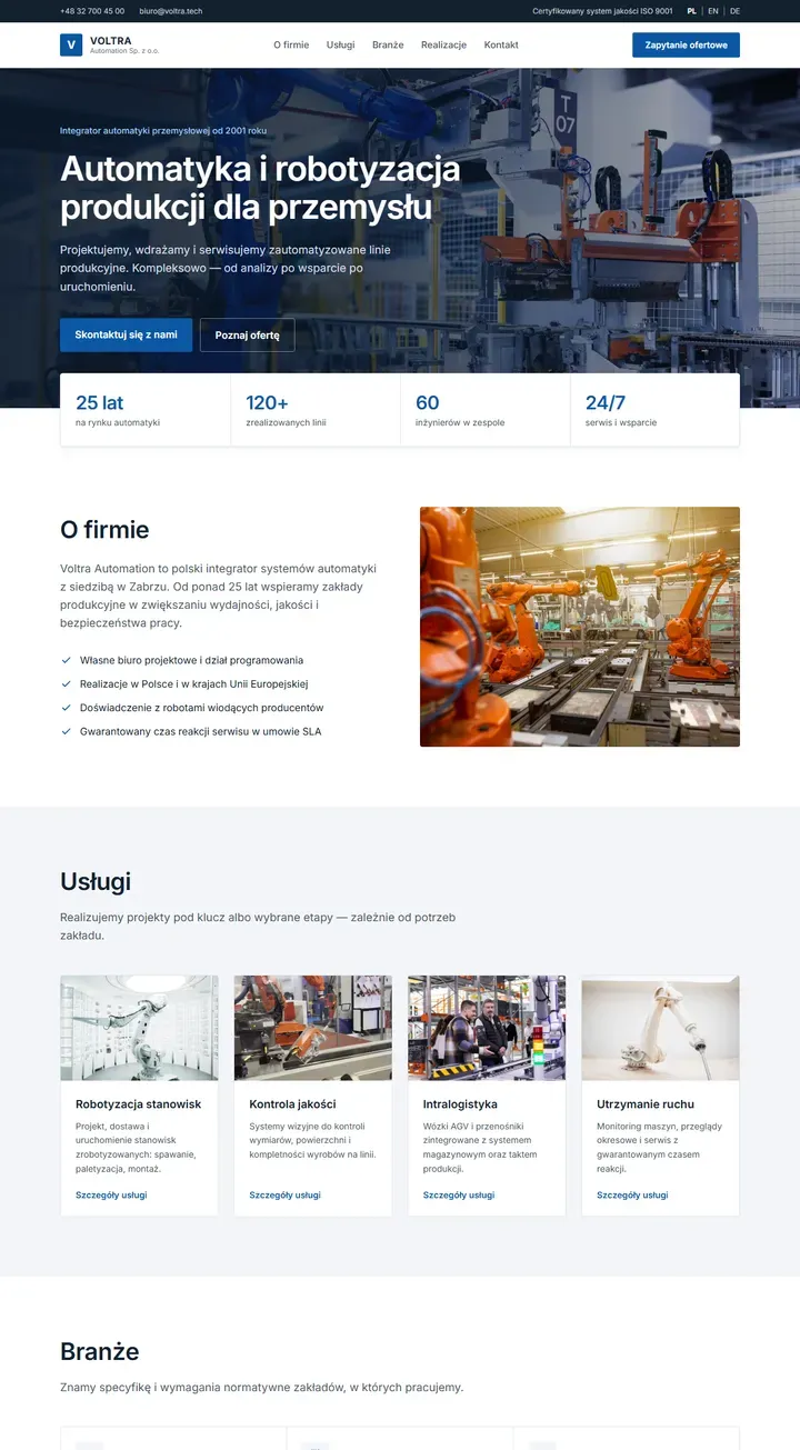 Voltra Automation — Przemysł 4.0 · B2B