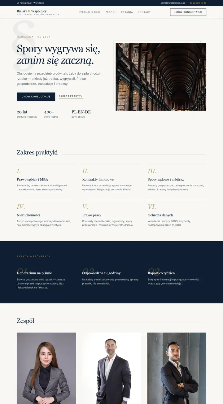 Bielska & Wspólnicy — Kancelaria prawna · Wizerunkowa