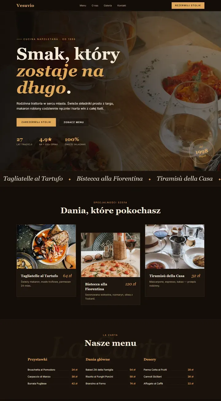 Vesuvio — Restauracja · Landing