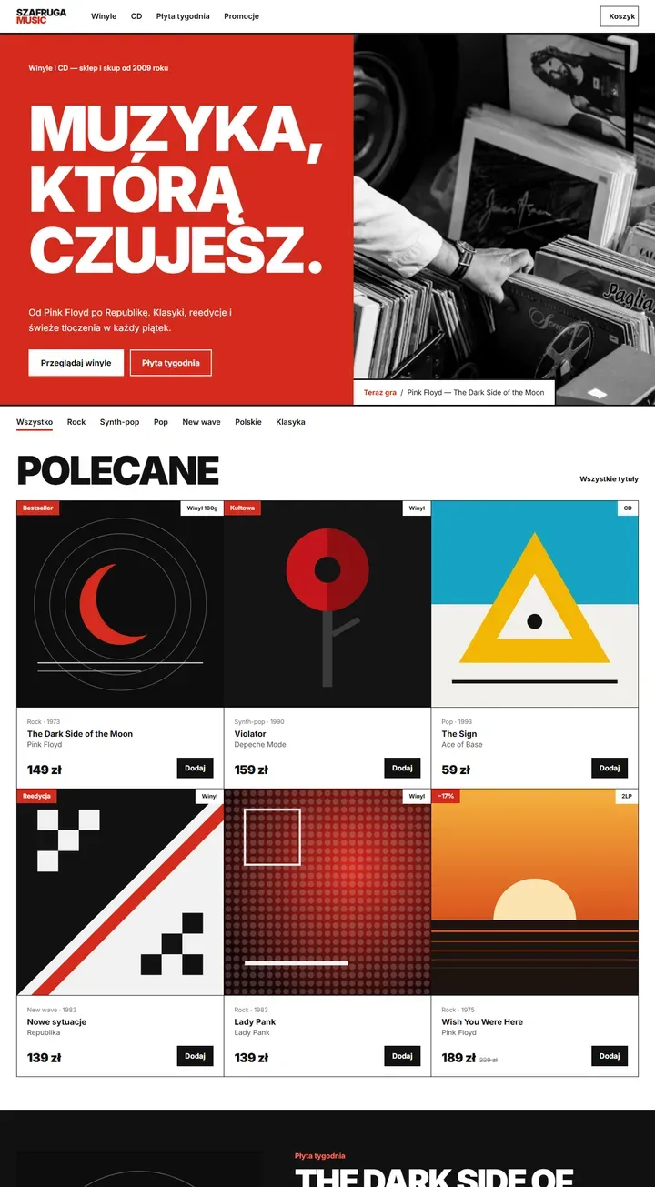 Szafruga Music — Sklep płytowy · E-commerce