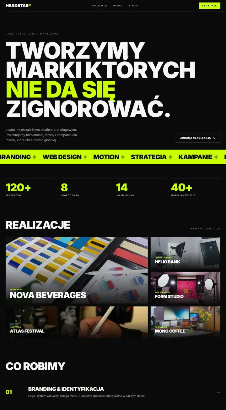 Studio Headstar — Studio kreatywne · Branding